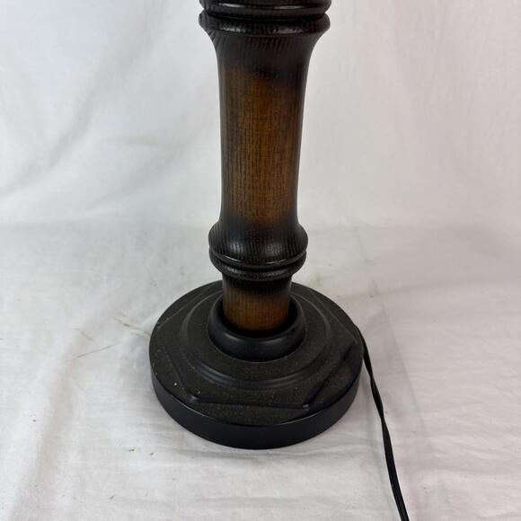 Vintage 70's Tropical BAMBOO LAMP Wicker Shade White Glass Globe Boho Chic - Picture 11 of 15